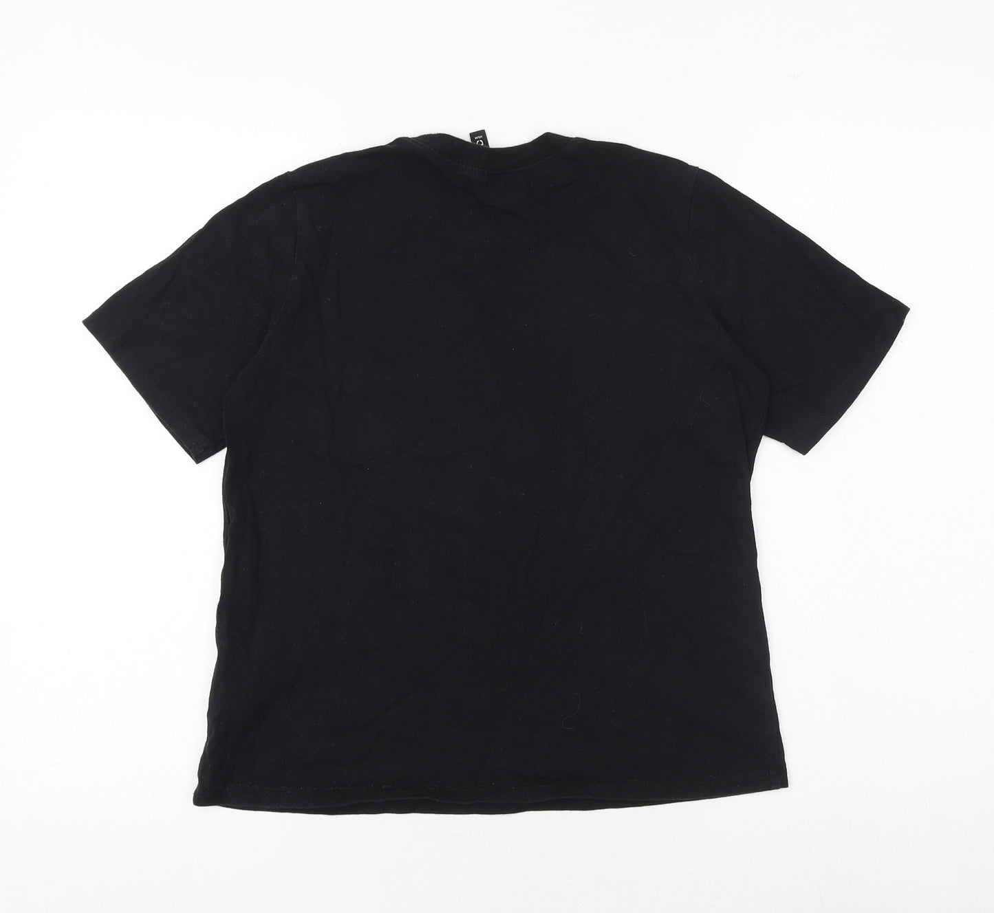 H&M Womens Black 100% Cotton Basic T-Shirt Size XS Crew Neck - Zodiac Capricorn
