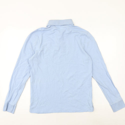 Marks and Spencer Mens Blue 100% Cotton Polo Size S Collared Button