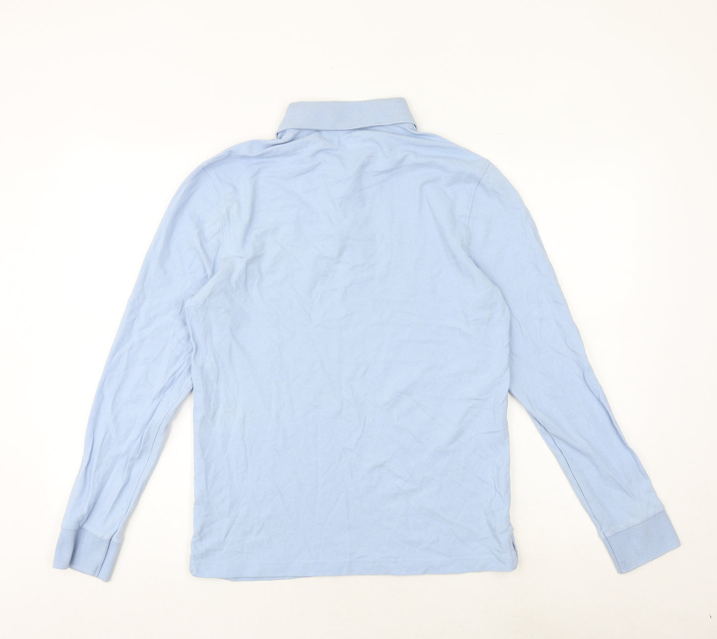 Marks and Spencer Mens Blue 100% Cotton Polo Size S Collared Button