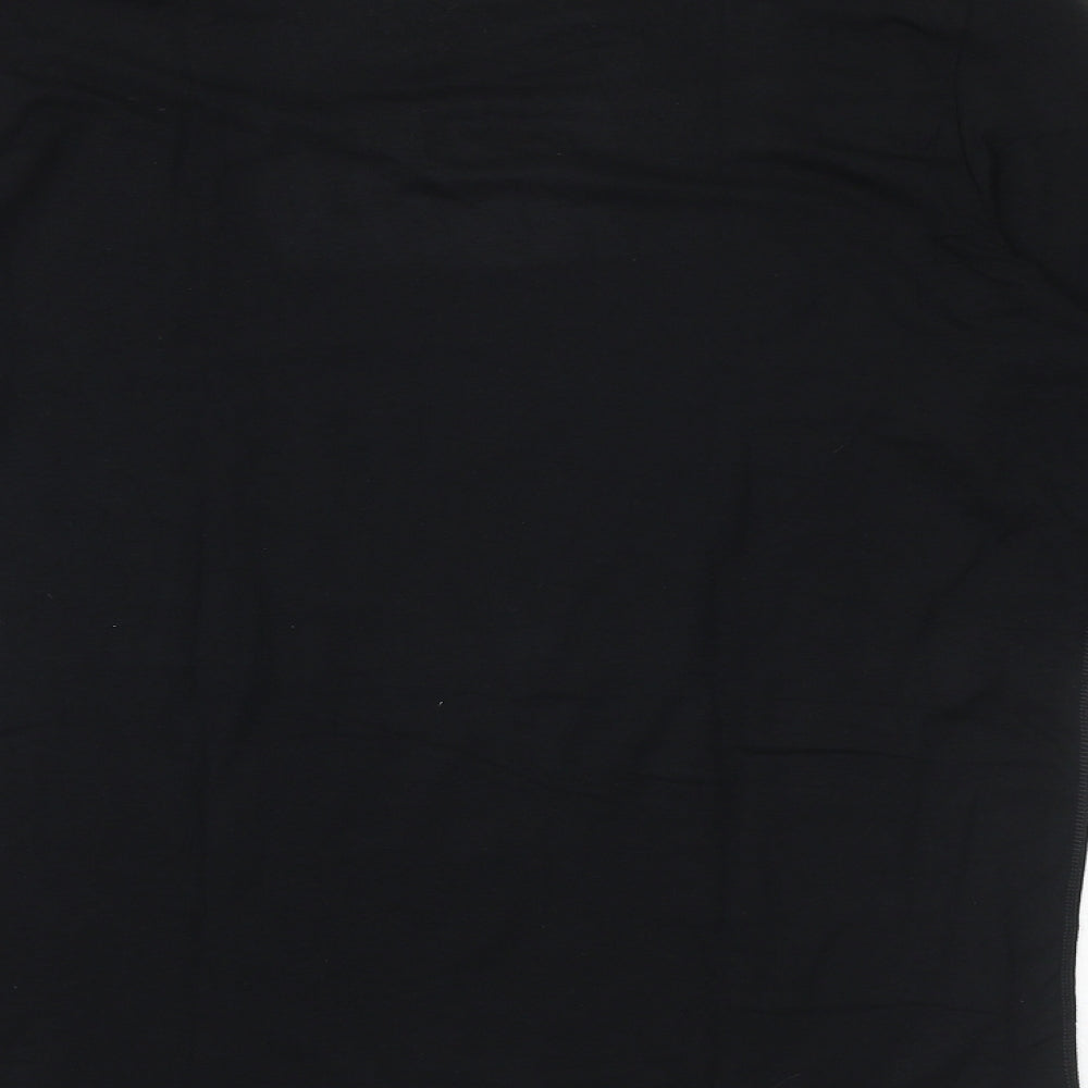Marks and Spencer Mens Black Polyester T-Shirt Size M Round Neck
