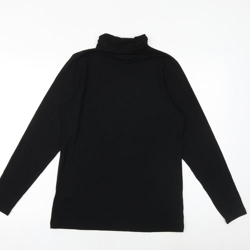 Heatgen Womens Black Acrylic Basic T-Shirt Size 20 Roll Neck