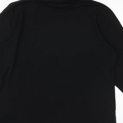 Heatgen Womens Black Acrylic Basic T-Shirt Size 20 Roll Neck