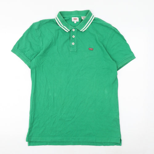 Signature by Levi Strauss & Co. Mens Green Cotton Polo Size M Collared Button