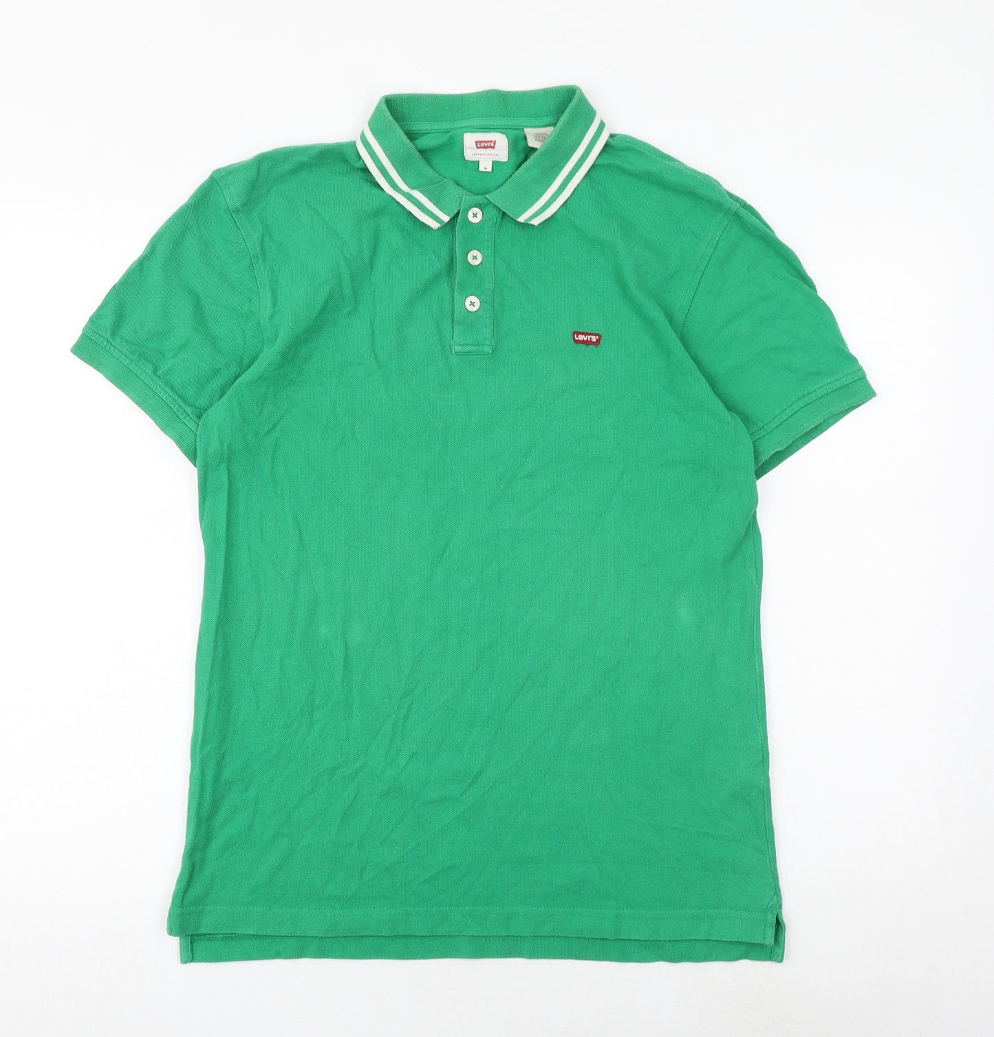 Signature by Levi Strauss & Co. Mens Green Cotton Polo Size M Collared Button