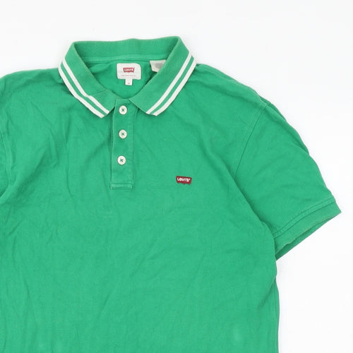 Signature by Levi Strauss & Co. Mens Green Cotton Polo Size M Collared Button