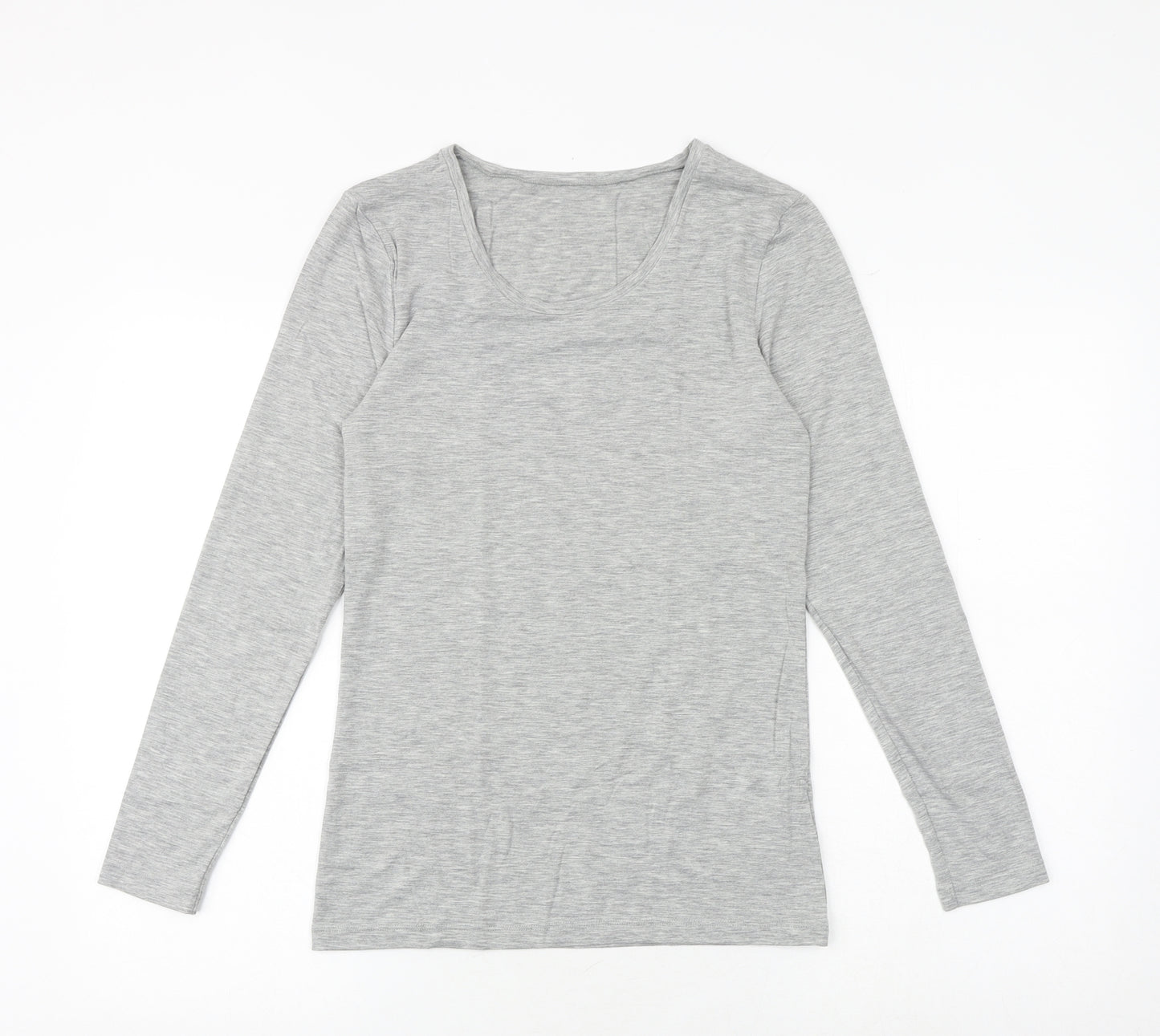 Heatgen Womens Grey Acrylic Basic T-Shirt Size 16 Round Neck