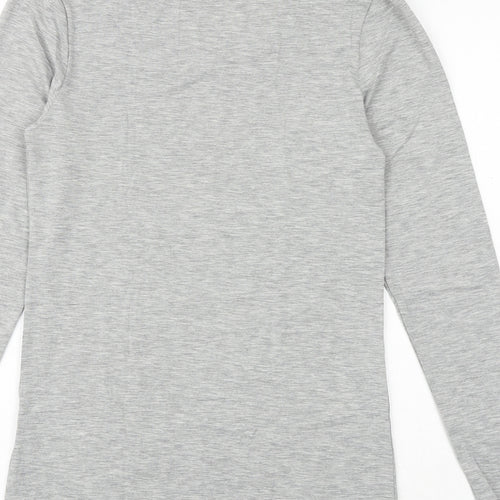 Heatgen Womens Grey Acrylic Basic T-Shirt Size 16 Round Neck