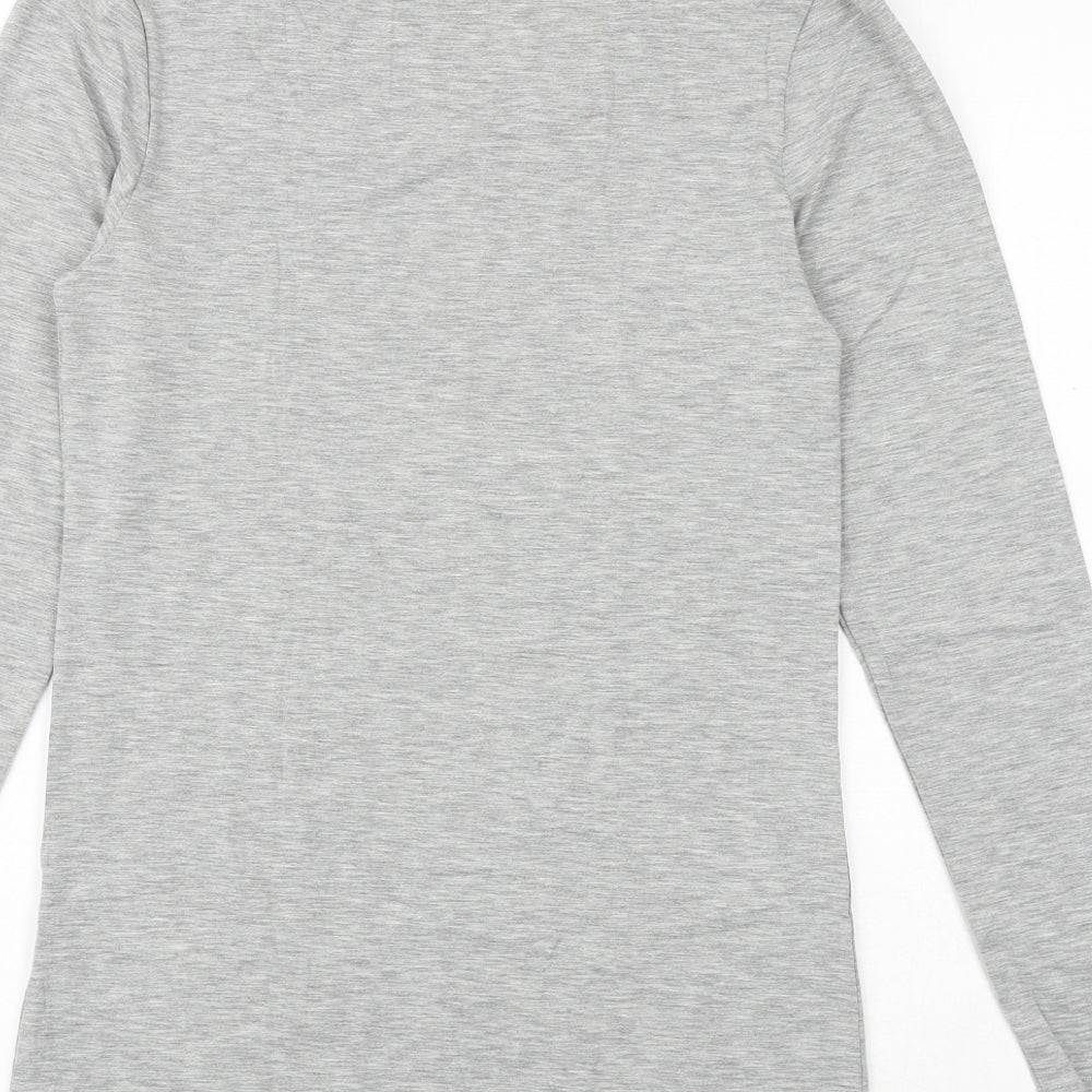 Heatgen Womens Grey Acrylic Basic T-Shirt Size 16 Round Neck