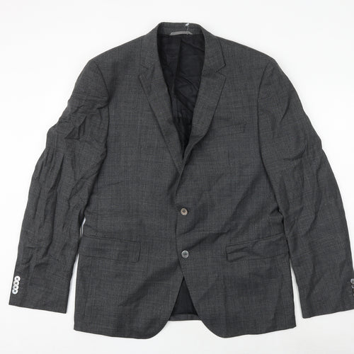 Boss Mens Grey Cotton Jacket Suit Jacket Size 44 Regular
