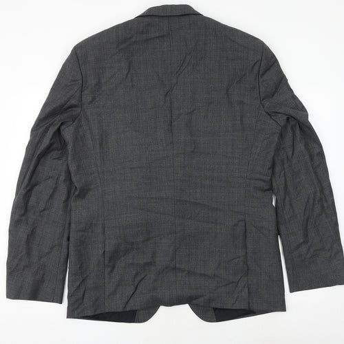 Boss Mens Grey Cotton Jacket Suit Jacket Size 44 Regular