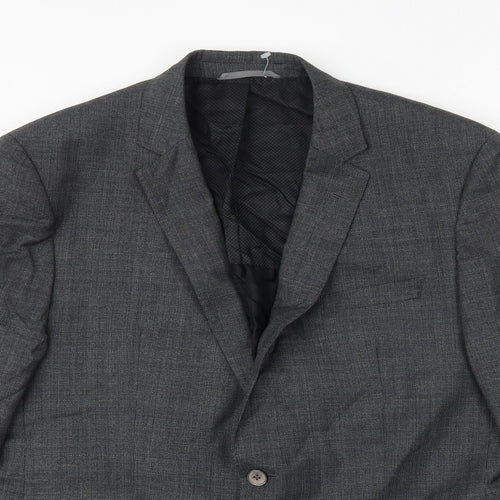 Boss Mens Grey Cotton Jacket Suit Jacket Size 44 Regular