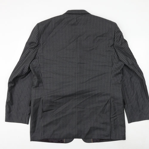 Chester Barrie Mens Grey Striped Wool Jacket Suit Jacket Size 46 Regular