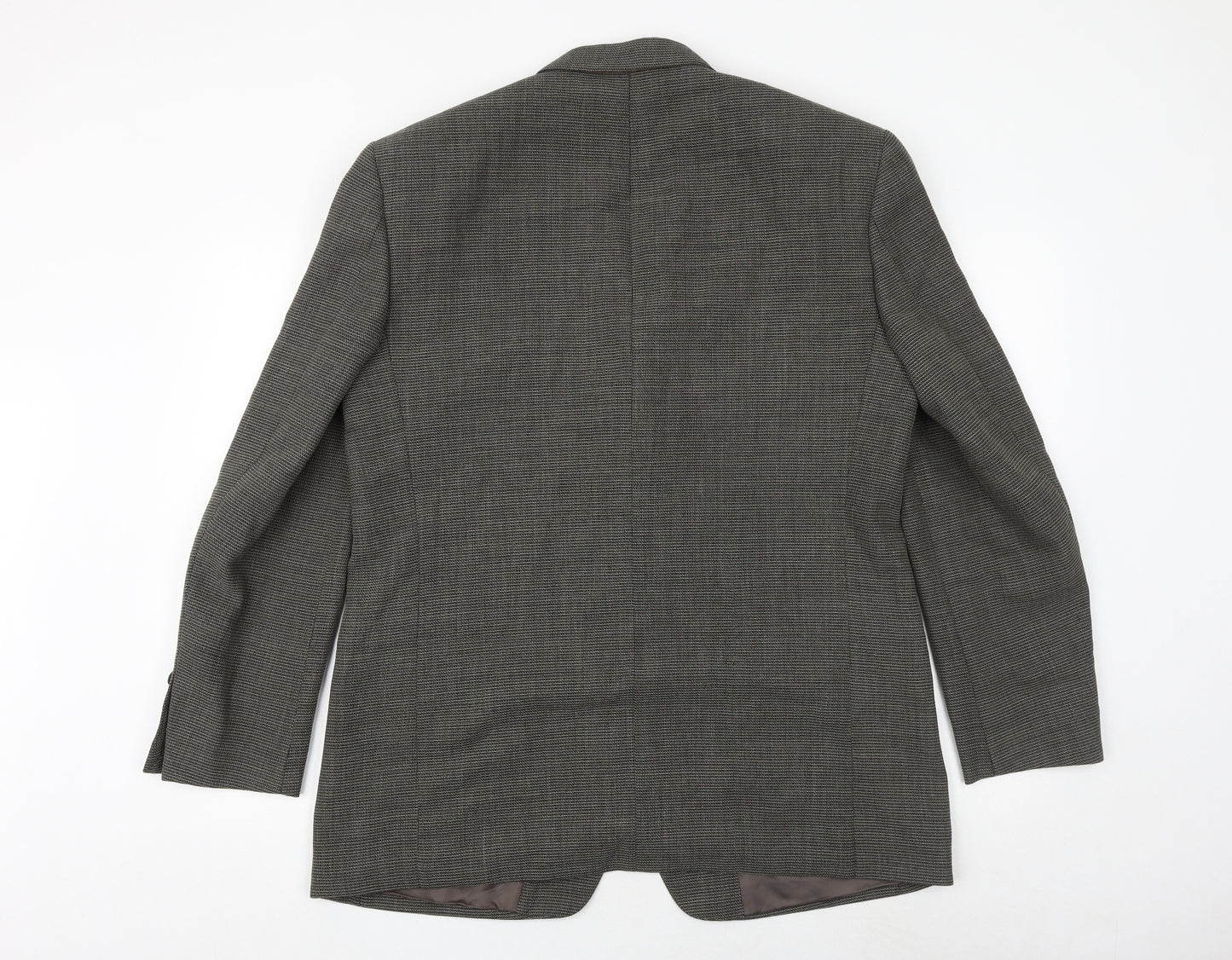 gianni ravanetti Mens Grey Geometric Polyester Jacket Suit Jacket Size 44 Regular