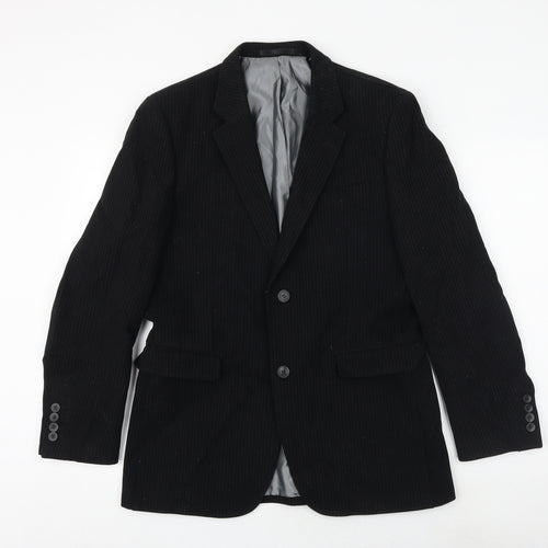 Avenue Mens Black Wool Jacket Suit Jacket Size 38 Regular