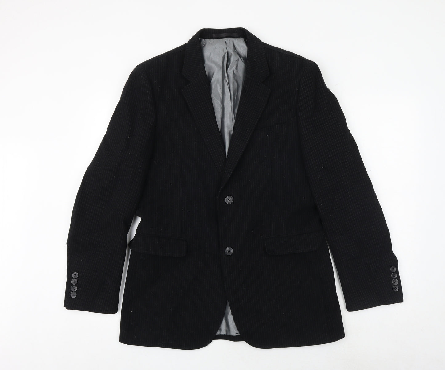 Avenue Mens Black Wool Jacket Suit Jacket Size 38 Regular