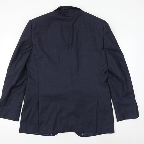 Jaeger Mens Blue Polyester Jacket Suit Jacket Size 44 Regular