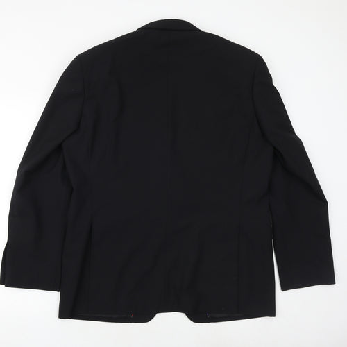 Jeff Banks Mens Black Wool Jacket Suit Jacket Size 42 Regular