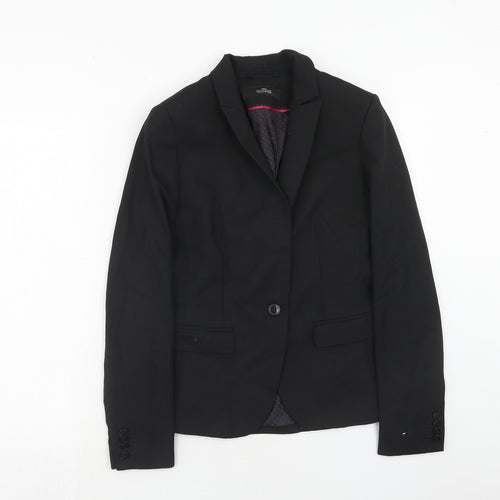 NEXT Womens Black Polyester Jacket Blazer Size 8