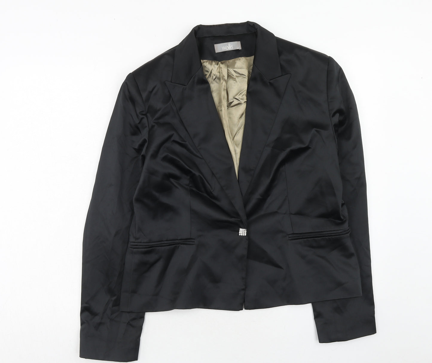 Wallis Womens Black Polyester Jacket Blazer Size 16