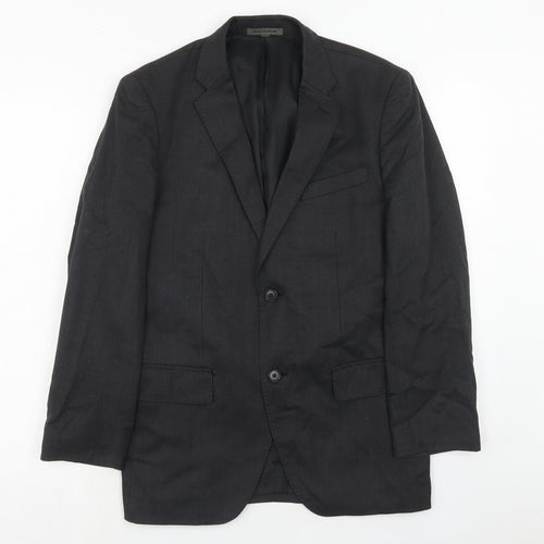 Wool Collection Mens Grey Wool Jacket Suit Jacket Size S Regular
