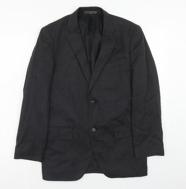 Wool Collection Mens Grey Wool Jacket Suit Jacket Size S Regular