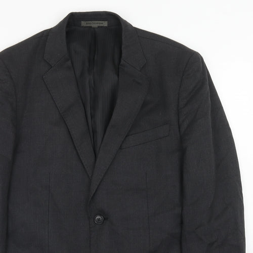 Wool Collection Mens Grey Wool Jacket Suit Jacket Size S Regular