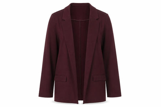 Front view of New Look women’s red kimono jacket, size UK 10, snap
