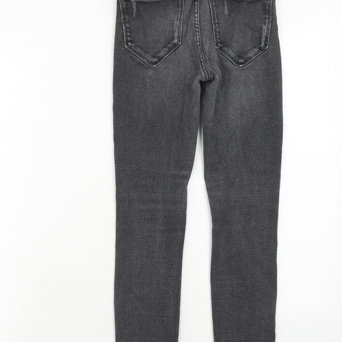 River Island Womens Grey Cotton Skinny Jeans Size 8 Regular Button