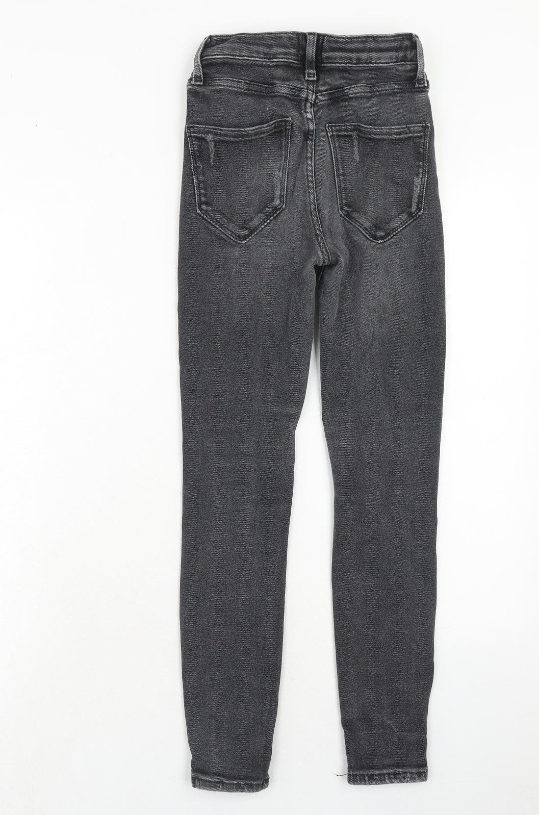 River Island Womens Grey Cotton Skinny Jeans Size 8 Regular Button