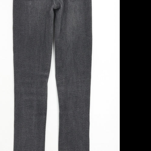 River Island Womens Grey Cotton Skinny Jeans Size 8 Regular Button