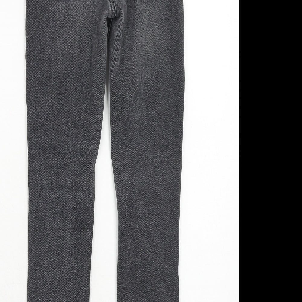 River Island Womens Grey Cotton Skinny Jeans Size 8 Regular Button