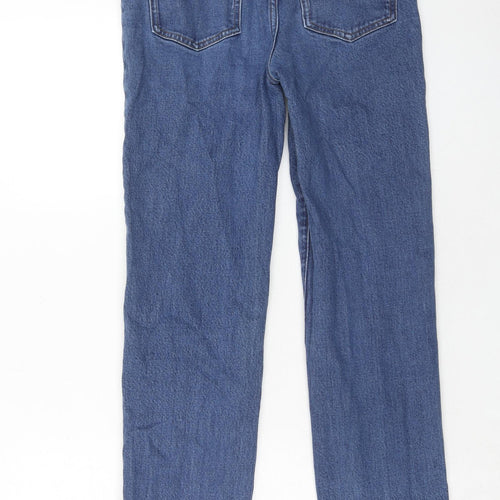 J.CREW Womens Blue Cotton Straight Jeans Size 27 in Regular Zip