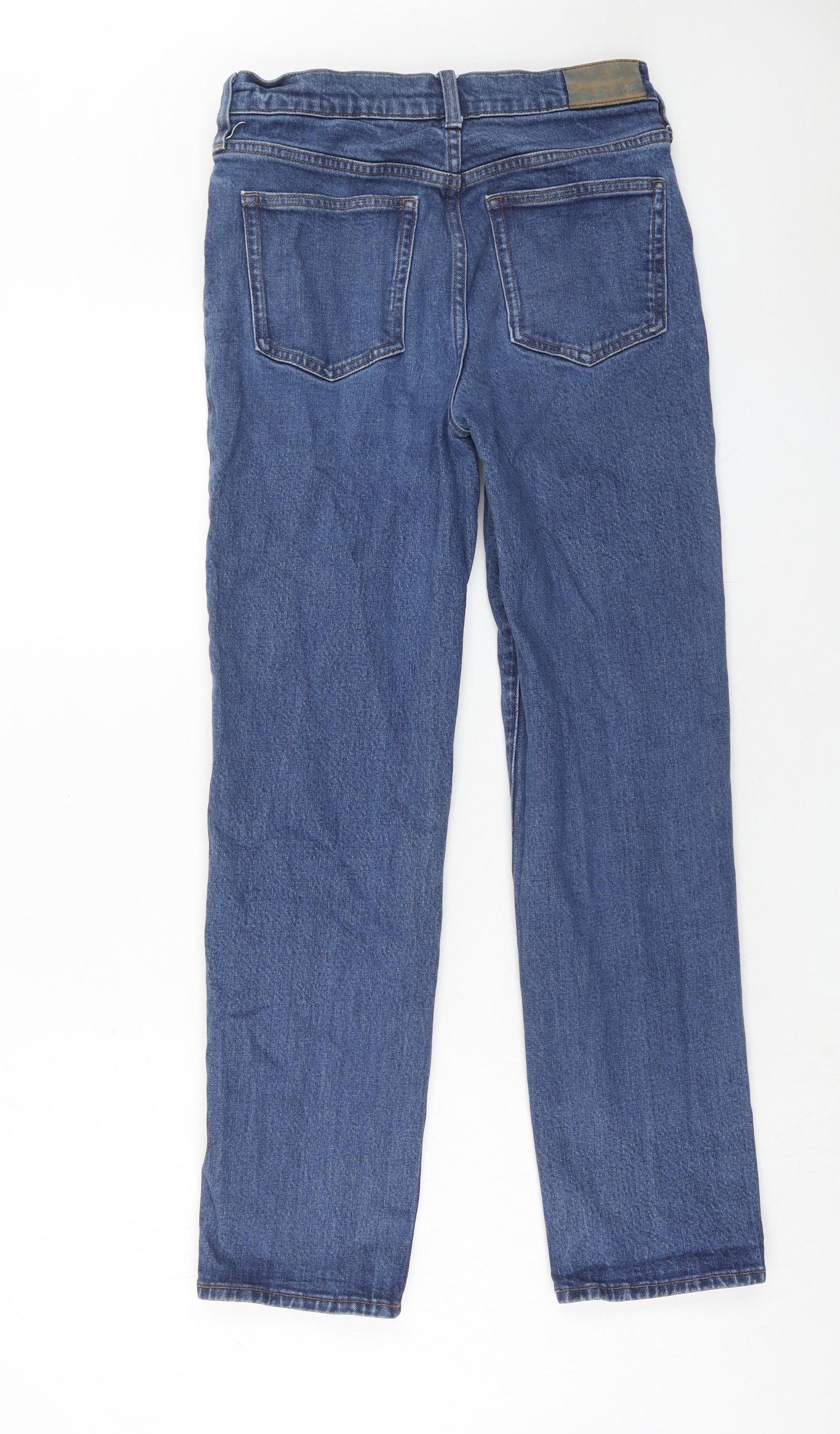 J.CREW Womens Blue Cotton Straight Jeans Size 27 in Regular Zip