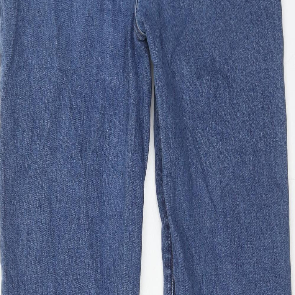 J.CREW Womens Blue Cotton Straight Jeans Size 27 in Regular Zip