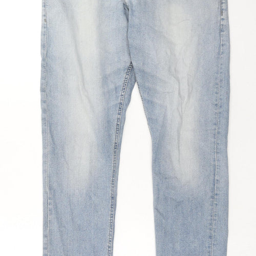 NEXT Mens Blue Cotton Straight Jeans Size 34 in L29 in Slim Zip