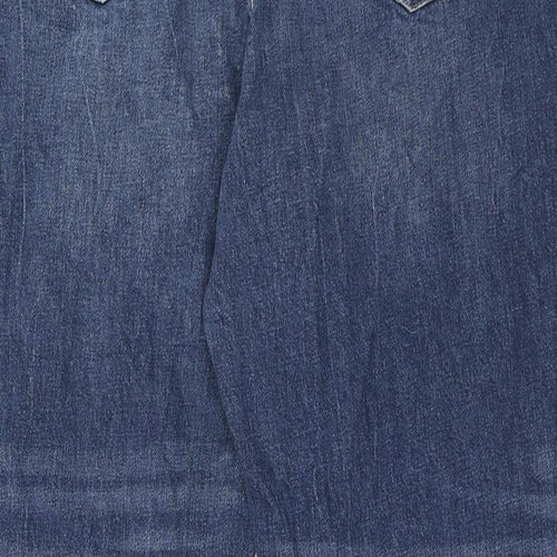 Marks and Spencer Womens Blue Cotton Straight Jeans Size 22 Regular Zip