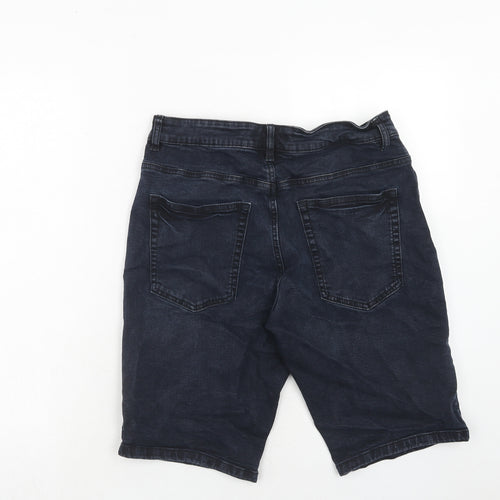NEXT Mens Blue Cotton Chino Shorts Size 32 in Regular Zip