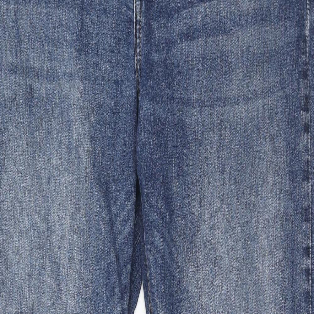 H&M Girls Blue Cotton Straight Jeans Size 14-15 Years Regular Zip