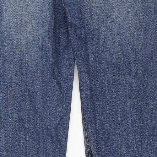 H&M Girls Blue Cotton Straight Jeans Size 14-15 Years Regular Zip