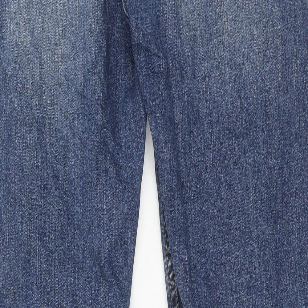 H&M Girls Blue Cotton Straight Jeans Size 14-15 Years Regular Zip