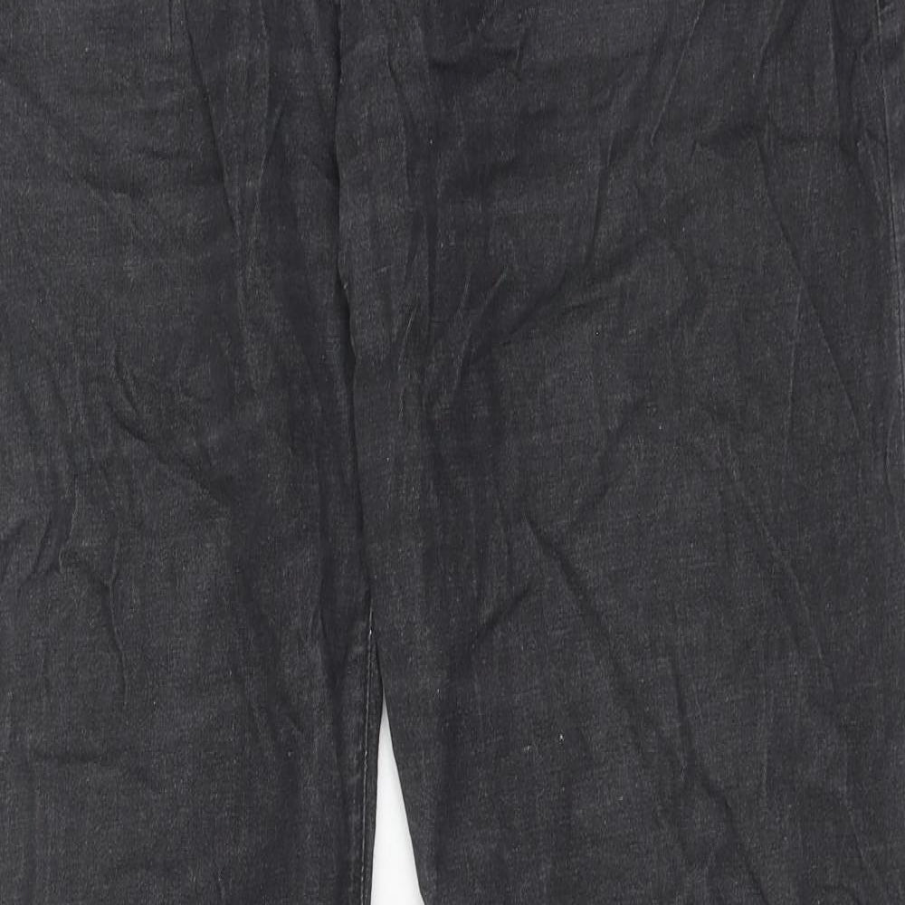 ARMANI Mens Grey Cotton Straight Jeans Size 36 in L34 in Regular Button
