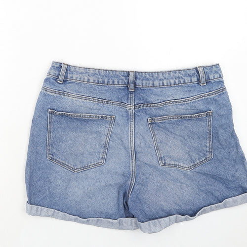 Noisy may Womens Blue Cotton Boyfriend Shorts Size L Regular Zip