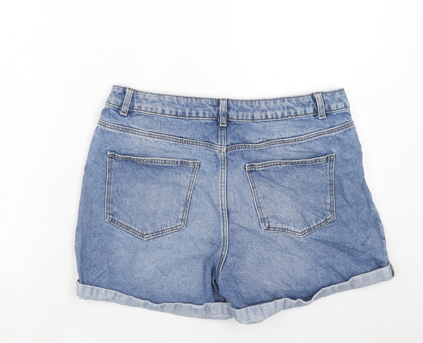 Noisy may Womens Blue Cotton Boyfriend Shorts Size L Regular Zip