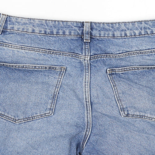Noisy may Womens Blue Cotton Boyfriend Shorts Size L Regular Zip