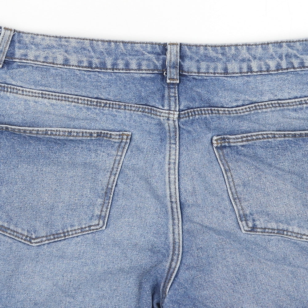 Noisy may Womens Blue Cotton Boyfriend Shorts Size L Regular Zip