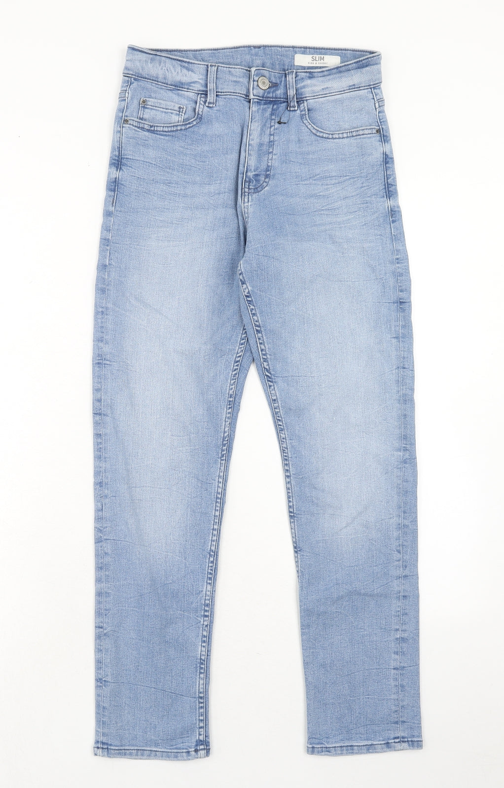 Marks and Spencer Womens Blue Cotton Skinny Jeans Size 8 Slim Zip