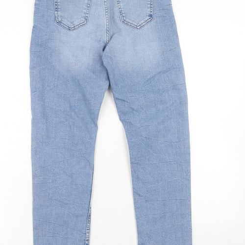 Marks and Spencer Womens Blue Cotton Skinny Jeans Size 8 Slim Zip
