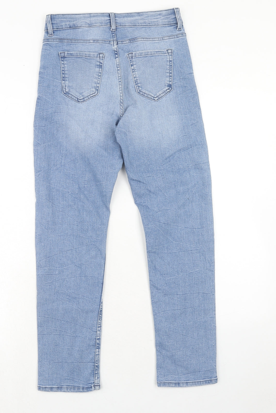 Marks and Spencer Womens Blue Cotton Skinny Jeans Size 8 Slim Zip
