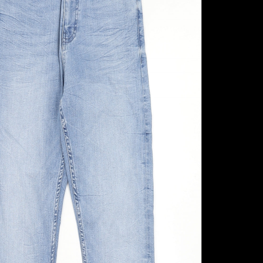 Marks and Spencer Womens Blue Cotton Skinny Jeans Size 8 Slim Zip