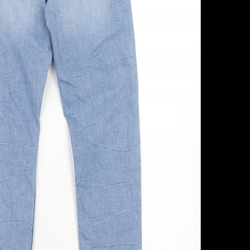 Marks and Spencer Womens Blue Cotton Skinny Jeans Size 8 Slim Zip